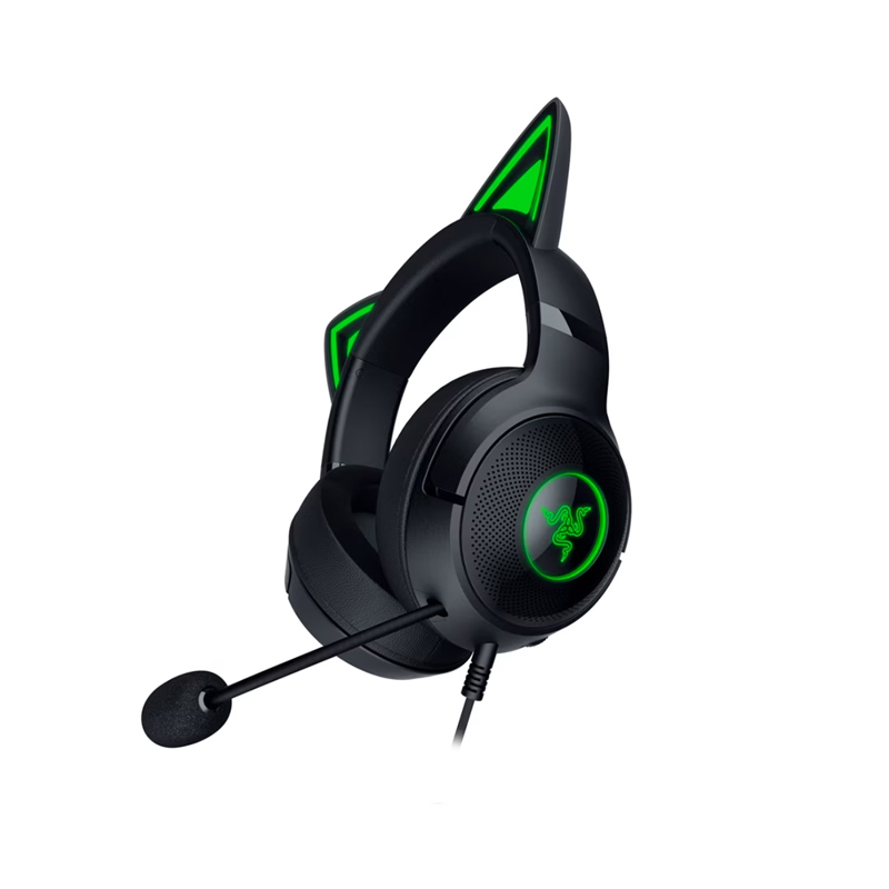 Гарнитура Razer Kraken Kitty V2, проводное подключение, USB Type-A, накладные, чёрный, для геймеров, фото 12