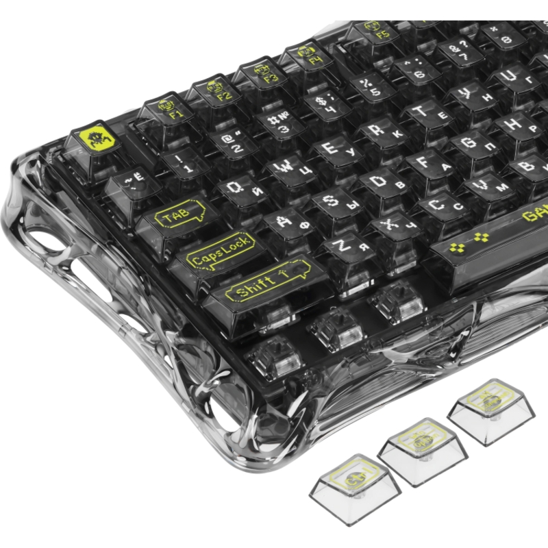 Клавиатура Gravastar Mercury K1 Lite XTAL BLK RU, USB-A, Bluetooth, радиоканал, механические, чёрный, фото 9