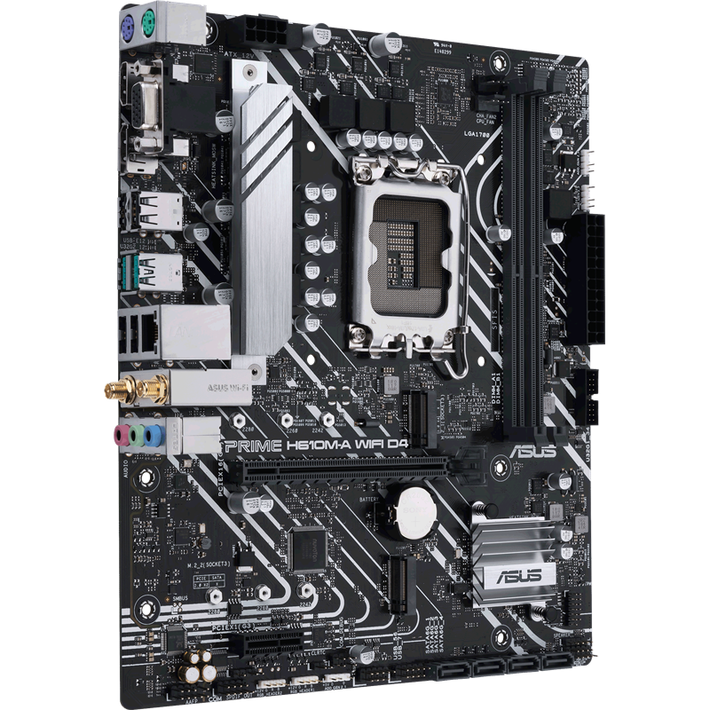 Материнская плата ASUS PRIME H610M-A WIFI D4, LGA1700, Intel H610, Micro-ATX, DDR4, фото 2