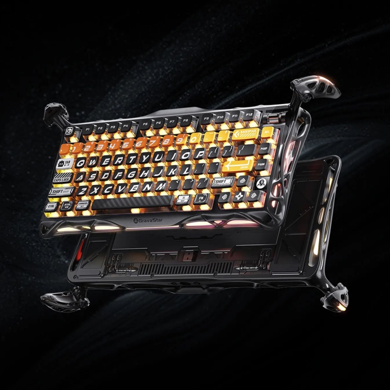 Клавиатура Gravastar Mercury K1 Pro BO BLK, USB-C, Bluetooth, радиоканал, механические, чёрный, фото 6