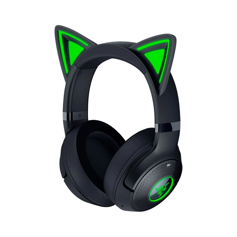 Гарнитура Razer Kraken Kitty V2 BT, Bluetooth 5.2, полноразмерные, зелёный, чёрный, для геймеров