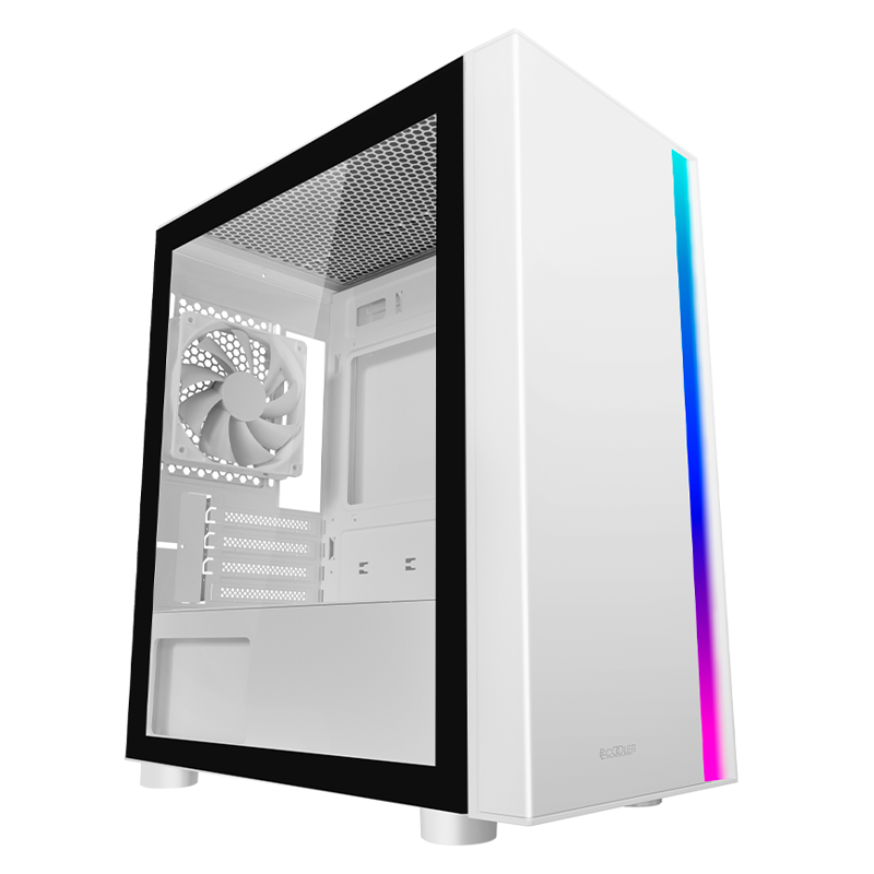 Корпус для ПК PcCooler LM300 ARGB WH, Midi Tower, белый, под mATX, Mini-ITX, материал сталь