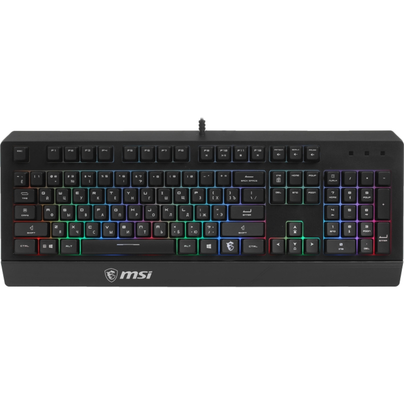 Клавиатура MSI VIGOR GK20 RU, проводное подключение, USB-A, мембранные, чёрный, подсветка, фото 9