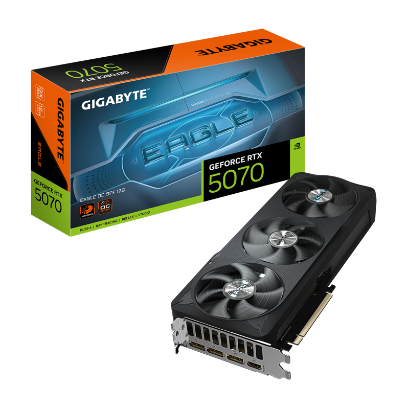 Видеокарта Gigabyte GV-N5070EAGLE OC-12GD, NVIDIA GeForce RTX 5070, 12 ГБ видеопамяти, GDDR7