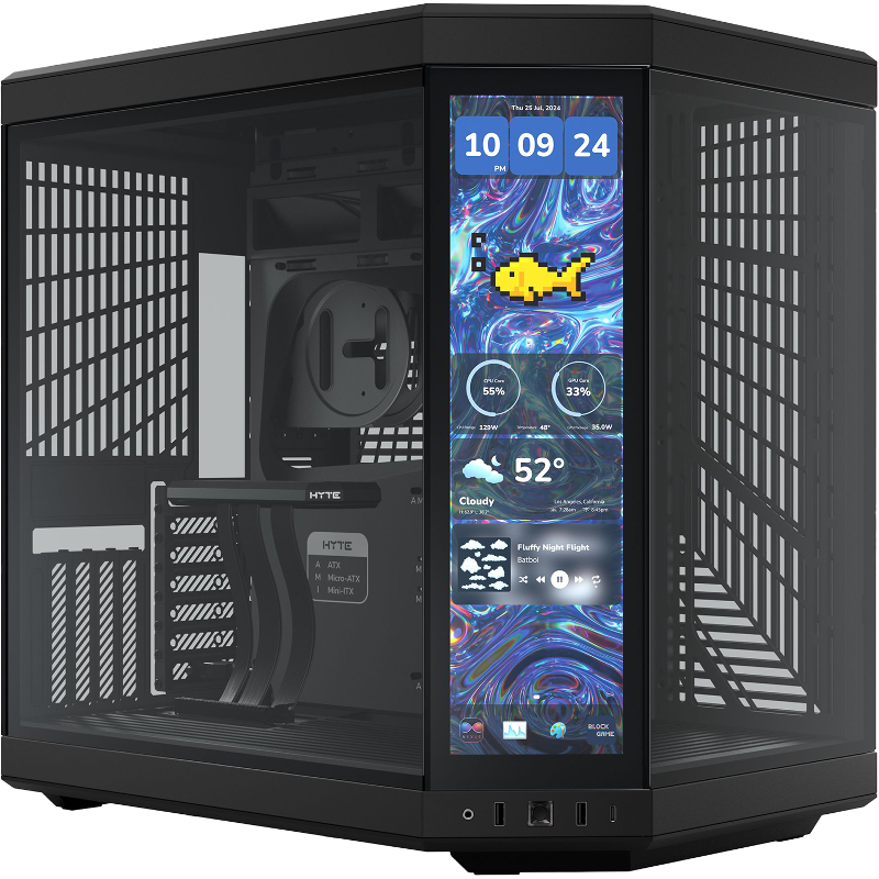 Корпус для ПК Hyte Y70 Touch Infinite, Midi Tower, чёрный, под ATX, E-ATX, mATX, mITX