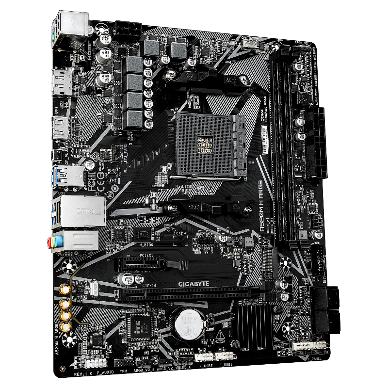 Материнская плата Gigabyte A520M H ARGB, AM4, AMD A520, Micro-ATX, DDR4, фото 2