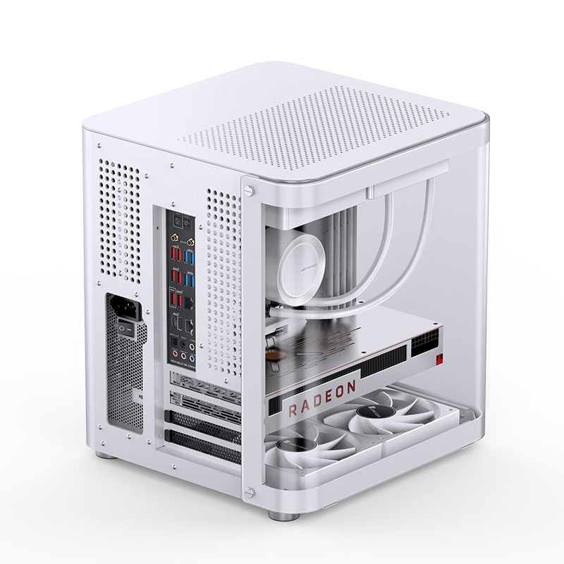 Корпус для ПК Jonsbo TK-1, Midi Tower, белый, под mATX, Mini-ITX, материал закалённое стекло, металл, фото 4
