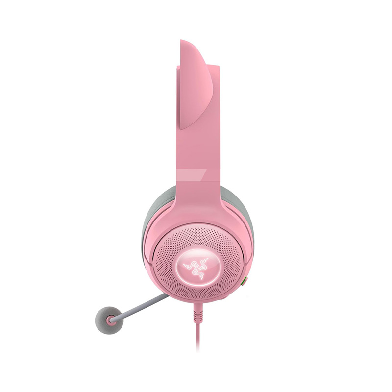 Гарнитура Razer Kraken Kitty V2 - Quartz, проводное подключение, USB Type-A, накладные, розовый, фото 4