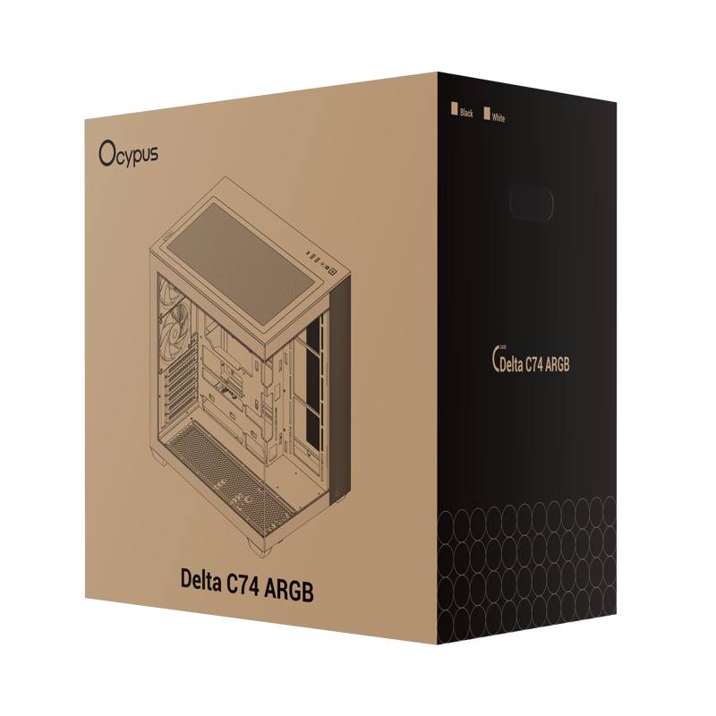 Корпус для ПК Ocypus Delta C74 BK ARGB, Midi Tower, чёрный, под ATX, mATX, mITX, подсветка ARGB, фото 13