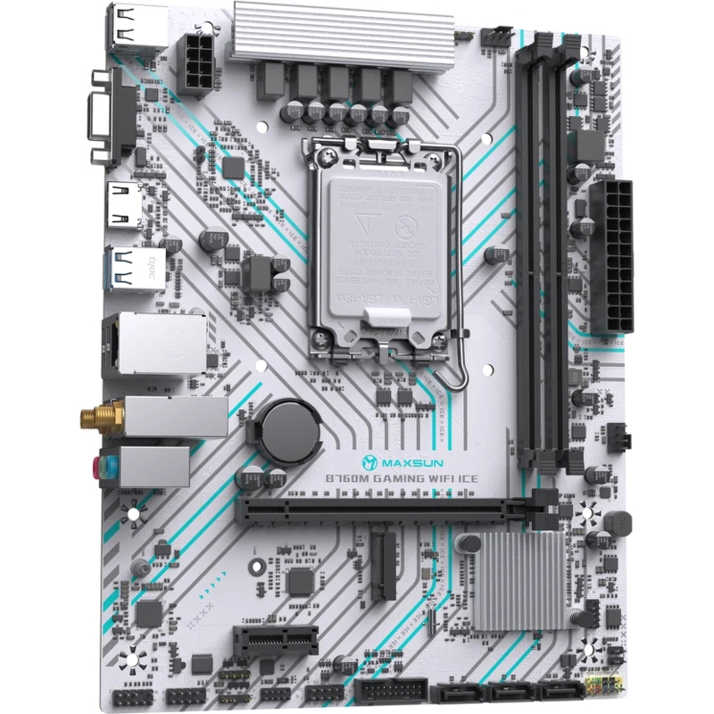 Материнская плата Maxsun MS-B760M WIFI ICE, LGA1700, Intel B760, Micro-ATX, DDR4, фото 2
