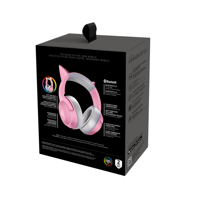 Гарнитура Razer Kraken Kitty BT V2 - Quartz, Bluetooth 5.2, накладные, розовый, микрофон встроенный, фото 7