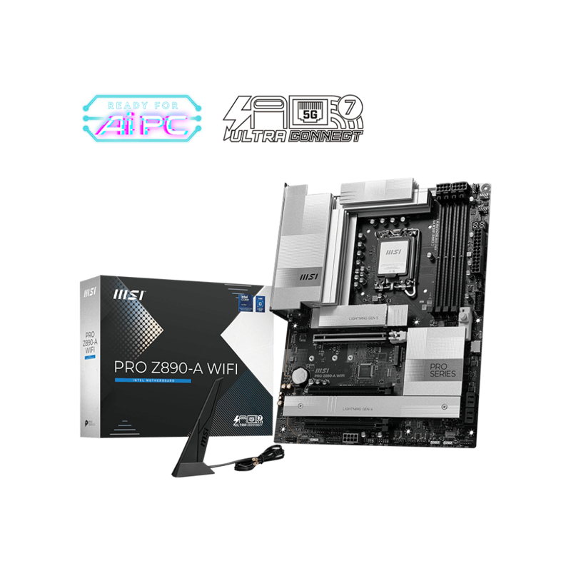 Материнская плата MSI PRO Z890-A WIFI, LGA1851, Intel Z890, ATX, DDR5