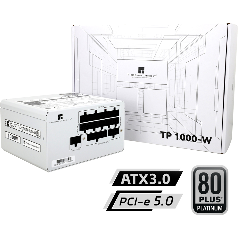 Блок питания Thermalright TR-TP1000-W, 1000 Вт, 80 PLUS Platinum, ATX, активный PFC, вентилятор 120x120 мм, фото 5