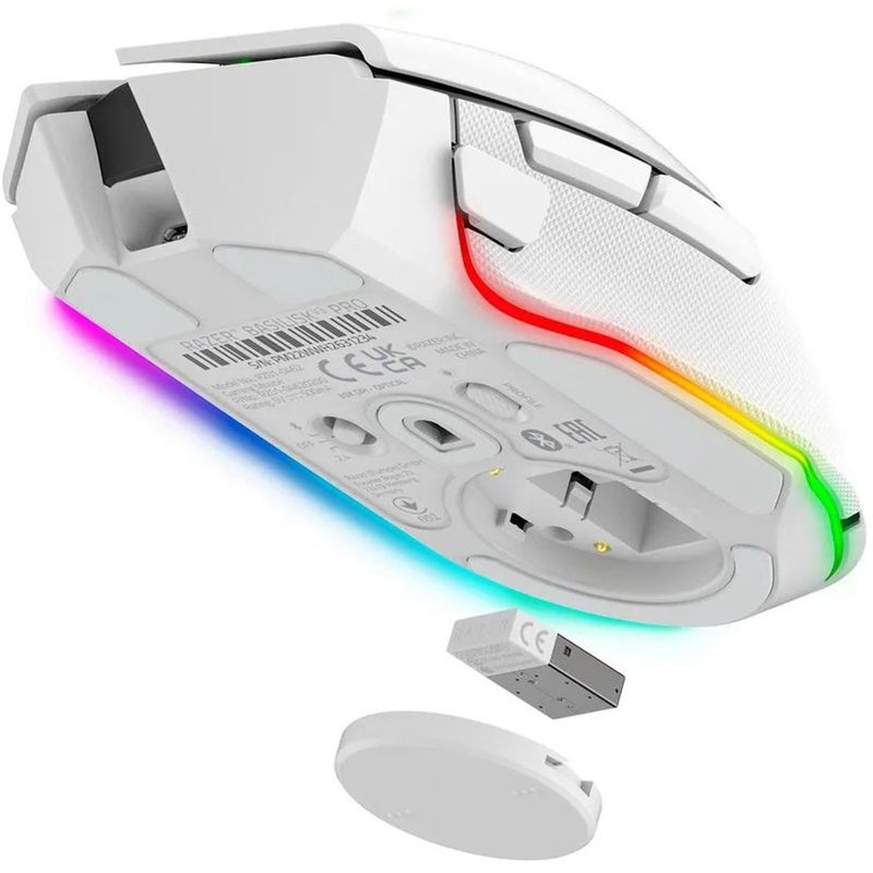 Мышь Razer Basilisk V3 Pro 35K, радиоканал, 35000 dpi, белый, подсветка, фото 7