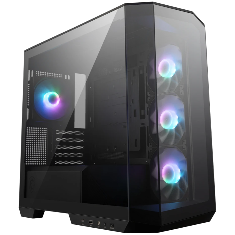Корпус для ПК MSI MAG PANO M100R PZ, Mini Tower, чёрный, под mATX, Mini-ITX, подсветка ARGB