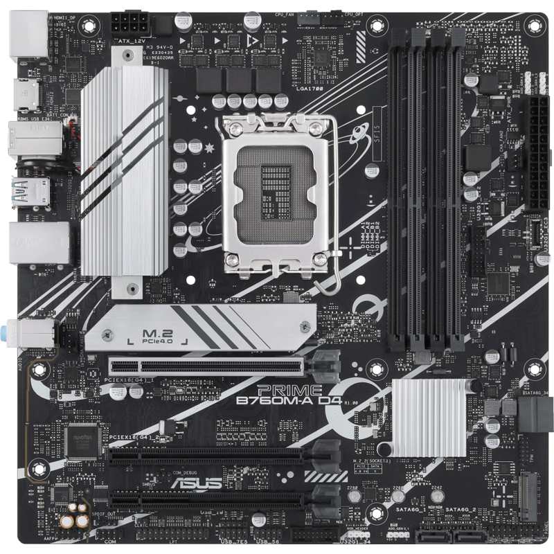 Материнская плата ASUS PRIME B760M-A D4-CSM, LGA1700, Intel B760, Micro-ATX, DDR4