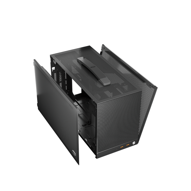 Корпус для ПК PcCooler K101 MESH GY 3F, Mini Tower, серый, под Mini-ITX, материал сталь, фото 2