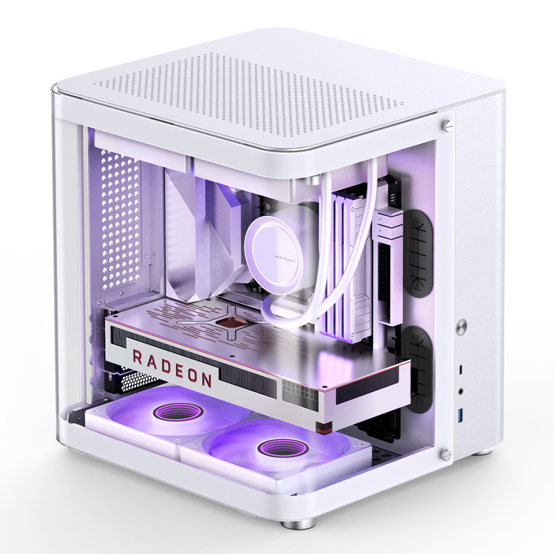 Корпус для ПК Jonsbo TK-1, Midi Tower, белый, под mATX, Mini-ITX, материал закалённое стекло, металл, фото 2