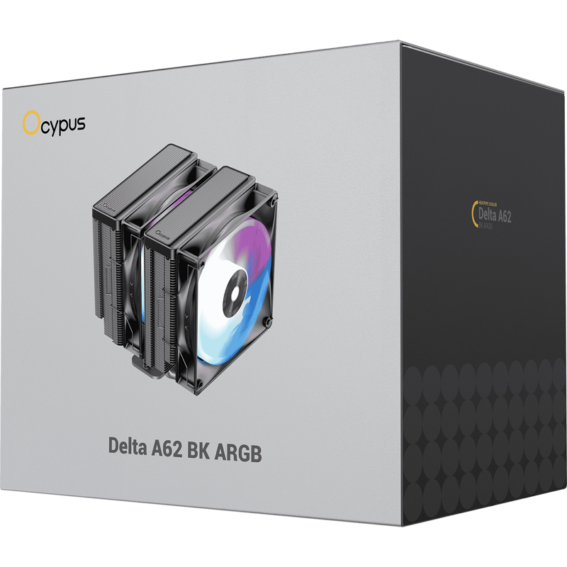 Кулер для процессора Ocypus Delta A62 BK ARGB, AM5, до 260 Вт, вентилятор 120 мм, шум 29 дБА, фото 8
