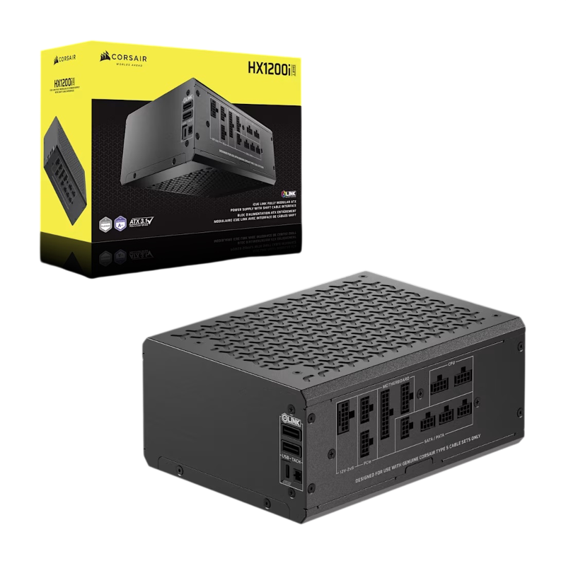 Блок питания Corsair HX1200i SHIFT, 1200 Вт, 80 PLUS Platinum, ATX, активный PFC, вентилятор 140x140 мм, фото 2