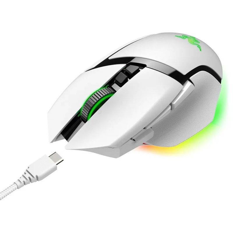 Мышь Razer Basilisk V3 Pro 35K, радиоканал, 35000 dpi, белый, подсветка, фото 8