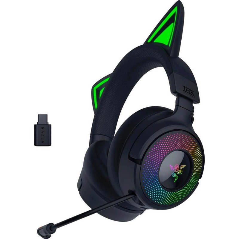 Гарнитура Razer Kraken Kitty V3 Pro, Bluetooth 5.3, полноразмерные, чёрный, микрофон выдвижной, фото 16