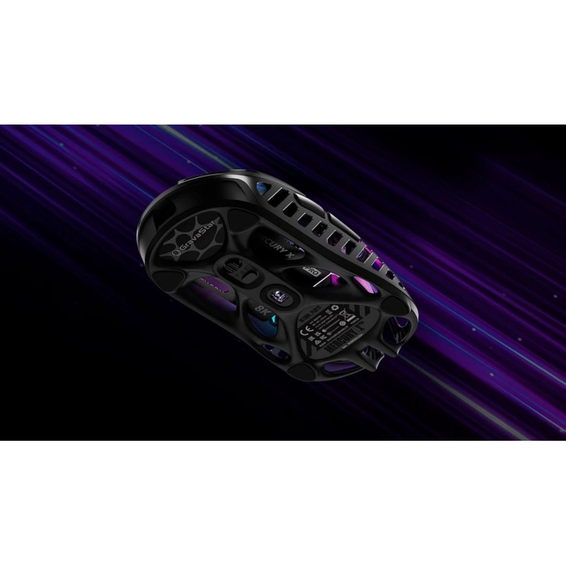 Мышь Gravastar Mercury X Pro Galaxy, USB-C, Bluetooth, радиоканал, 32000 dpi, чёрный, подсветка, фото 8
