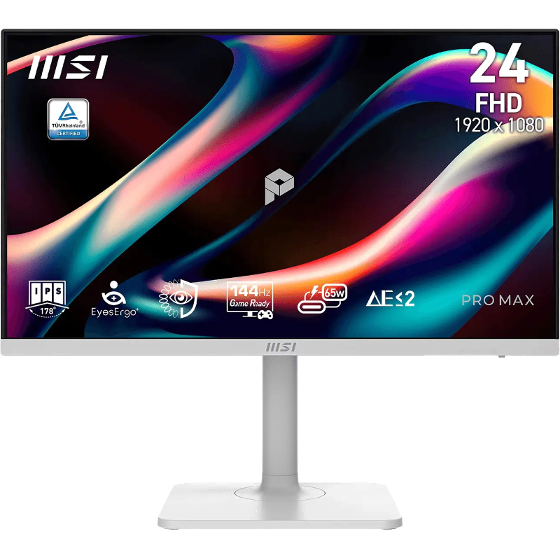 Монитор MSI PRO MAX 241PHW E14, 23.8 дюйма, 1920x1080, 144 Гц, IPS, 300 кд/м², белый