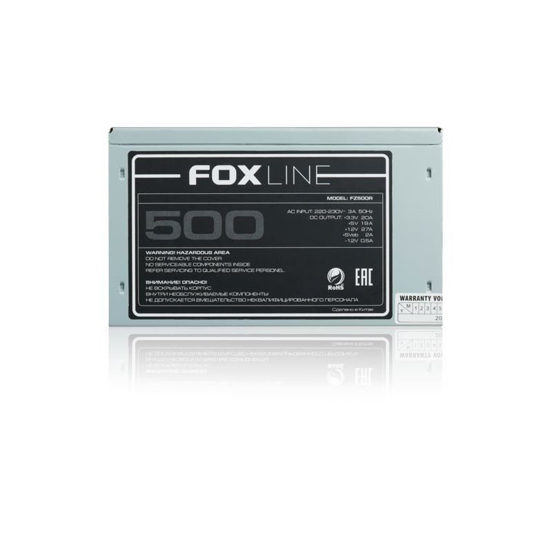 Блок питания Foxline FZ500R, 500 Вт, ATX, вентилятор 120x120 мм, фото 3