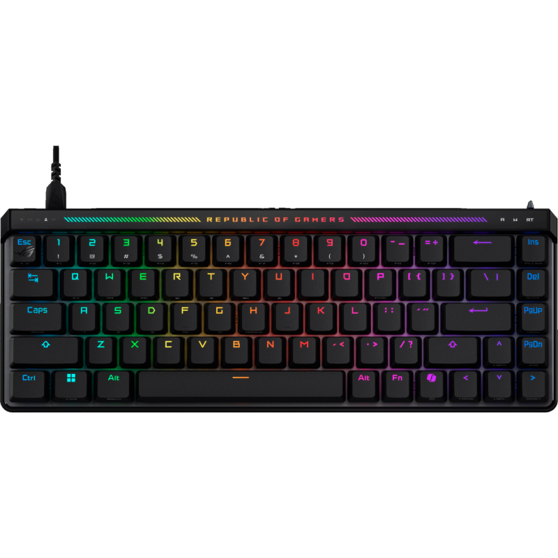 Клавиатура ASUS M605 ROG FALCHION ACE HFX, проводное подключение, USB-A, чёрный, раскладка RU/US