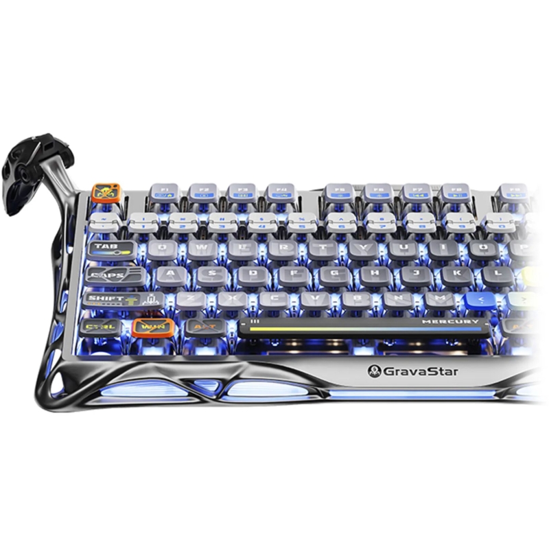 Клавиатура Gravastar Mercury K1 Pro GRY, USB-C, Bluetooth, радиоканал, механические, серый, подсветка, фото 5