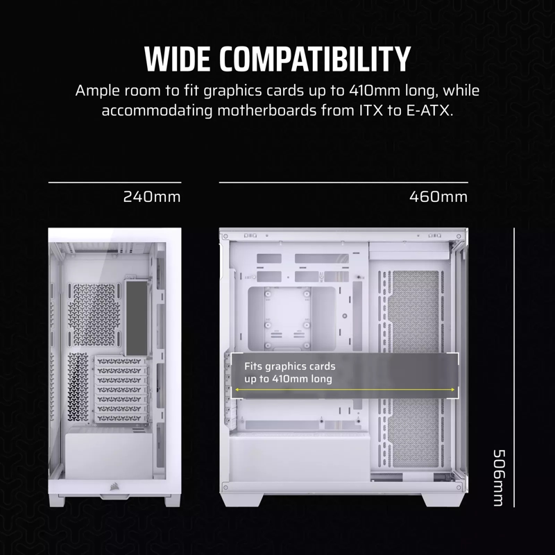 Корпус для ПК Corsair 3500X, Midi Tower, белый, под ATX, E-ATX, mATX, Mini-ITX, фото 11