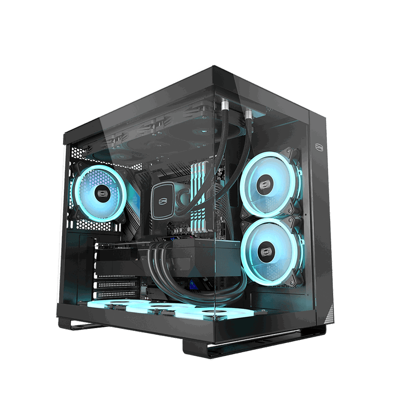 Корпус для ПК PcCooler C3T500 ARGB BK, Midi Tower, чёрный, под ATX, mATX, mITX, материал сталь, стекло, фото 2