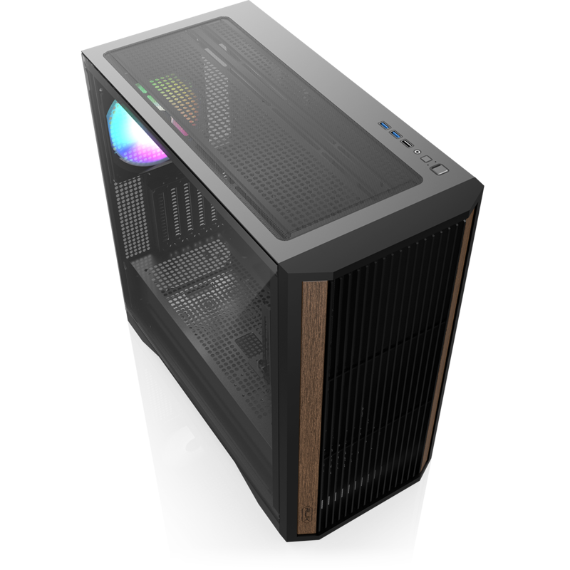 Корпус для ПК Raijintek AGOS MAX, Midi Tower, чёрный, под ATX, E-ATX, Mini-ITX, подсветка ARGB, фото 3