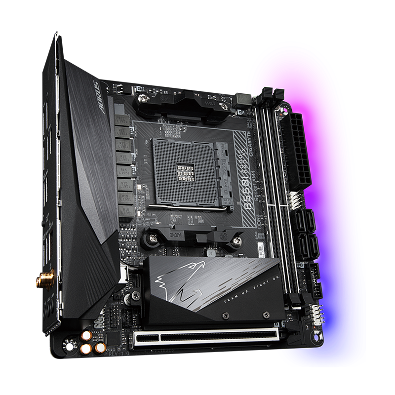 Материнская плата Gigabyte B550I AORUS PRO AX, AM4, AMD B550, Mini-ITX, DDR4, фото 2