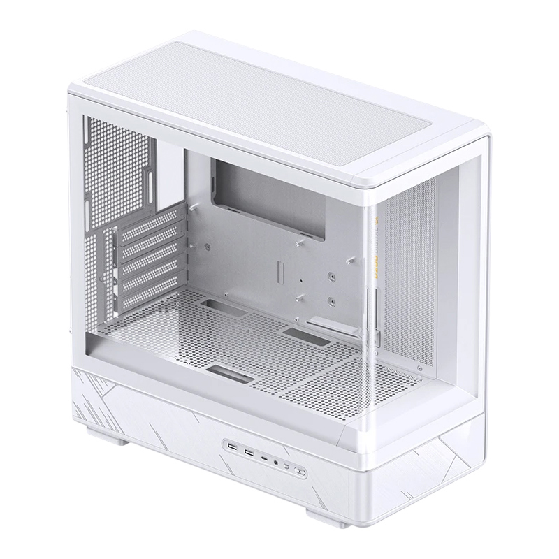 Корпус для ПК Jonsbo D200, Mini Tower, белый, под mATX, Mini-ITX, материал закалённое стекло, сталь, фото 6