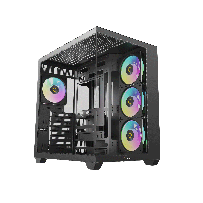 Корпус для ПК Ocypus Gamma C74 BK ARGB, Midi Tower, чёрный, под ATX, mATX, mITX, подсветка ARGB