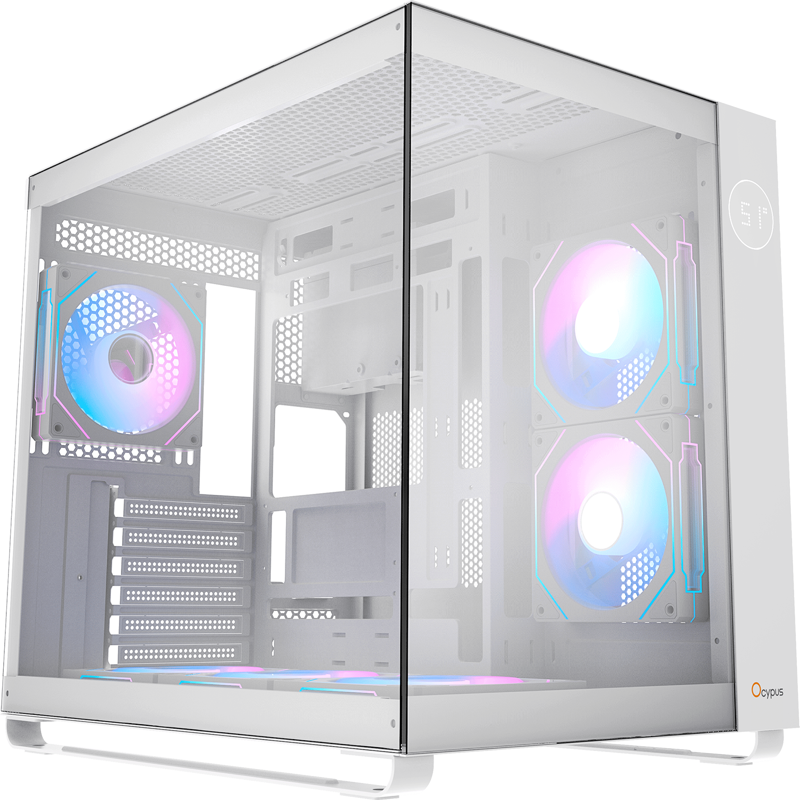 Корпус для ПК Ocypus Iota C70 WH ARGB, Midi Tower, белый, под ATX, mATX, Mini-ITX, подсветка ARGB