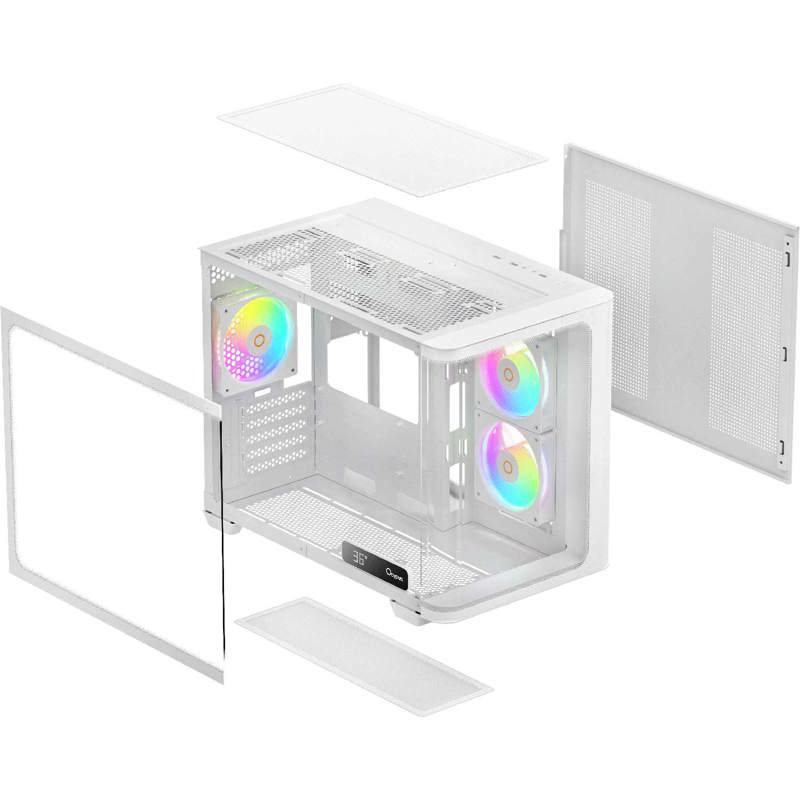 Корпус для ПК Ocypus Iota C50 Curve WH ARGB, Mini Tower, белый, под mATX, mITX, подсветка ARGB, фото 8