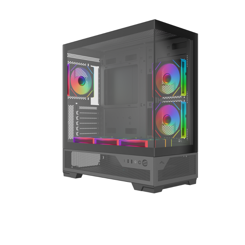 Корпус для ПК Sama V43, Midi Tower, чёрный, под ATX, mATX, Mini-ITX, подсветка ARGB, фото 2