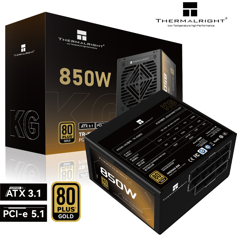 Блок питания Thermalright TR-KG850, 850 Вт, 80 PLUS Gold, ATX, активный PFC, вентилятор 120x120 мм, фото 5