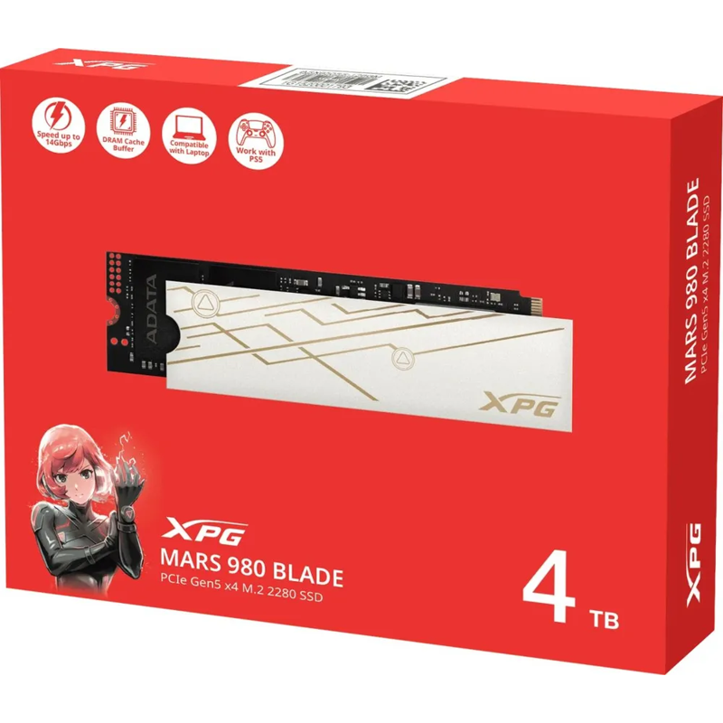 Твердотельный накопитель ADATA SSD XPG MARS 980 BLADE, 4 ТБ, 3D NAND, чтение 14000 МБ/с, 2960 ТБ, фото 8