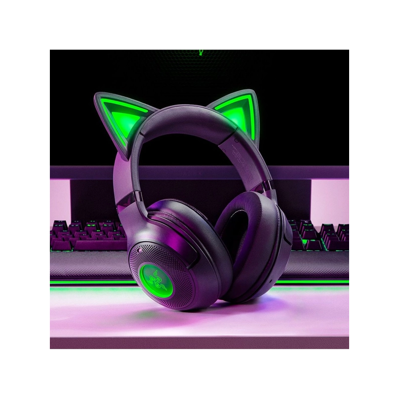 Гарнитура Razer Kraken Kitty V2 BT, Bluetooth 5.2, полноразмерные, зелёный, чёрный, для геймеров, фото 8