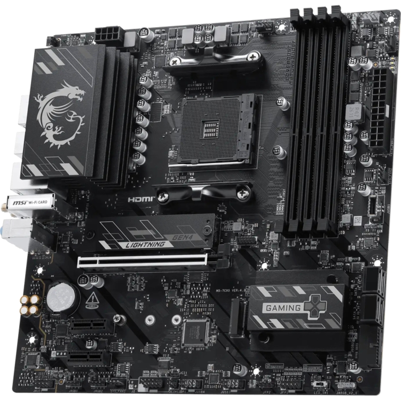 Материнская плата MSI B550M PLUS WIFI6E, AM4, AMD B550, Micro-ATX, DDR4, фото 2