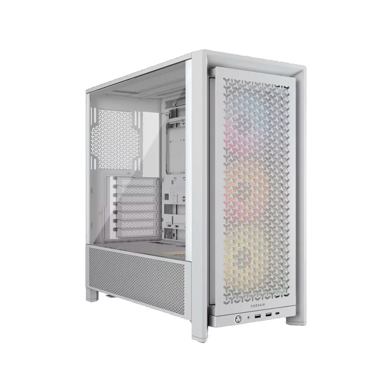 Корпус для ПК Corsair Frame 4000D RS ARGB, Midi Tower, белый, под ATX, E-ATX, mATX, Mini-ITX