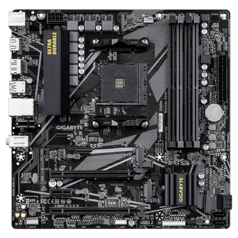 Материнская плата Gigabyte B550M DS3H R2, AM4, AMD B550, mATX, DDR4, фото 2