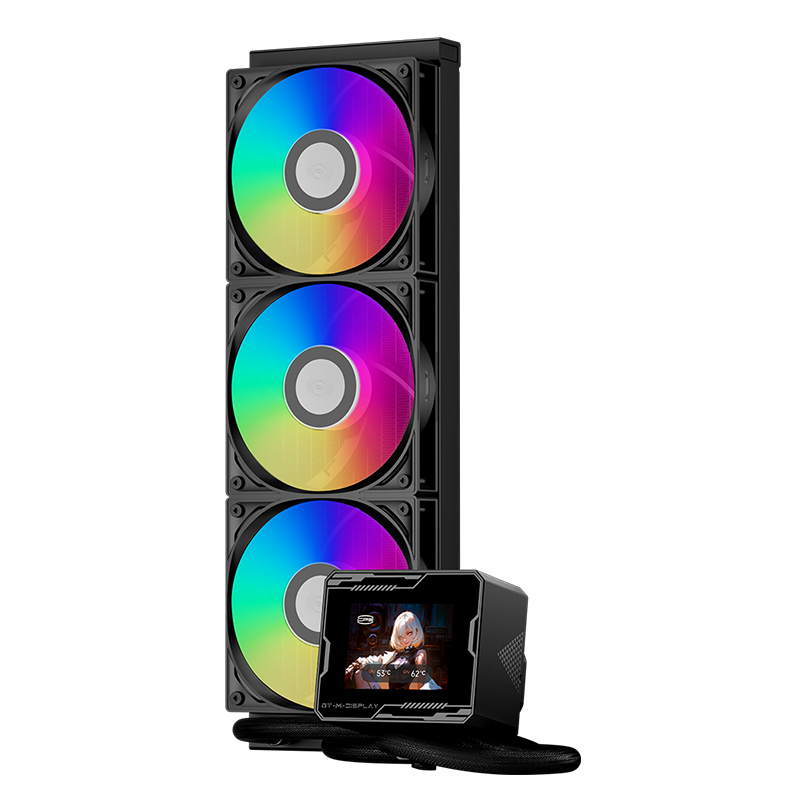 Система жидкостного охлаждения PcCooler GT360M ARGB Display BK, вентилятор 120 мм, шум 33.7 дБА