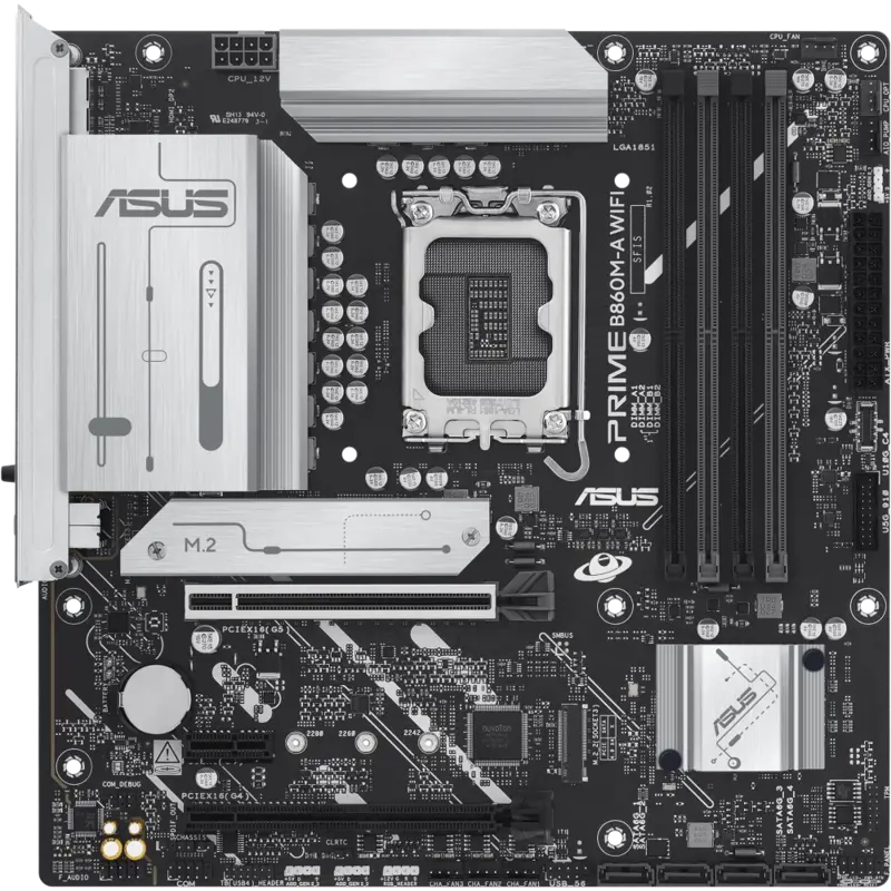 Материнская плата ASUS PRIME B860M-A WIFI, LGA1851, Intel B860, mATX, DDR5, фото 2