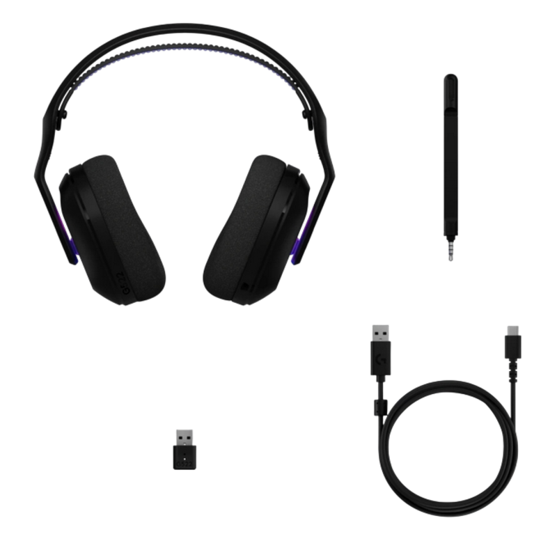 Гарнитура Logitech G522 LIGHTSPEED, радиоканал, Bluetooth 5.3, USB Type-C, полноразмерные, чёрный, фото 5