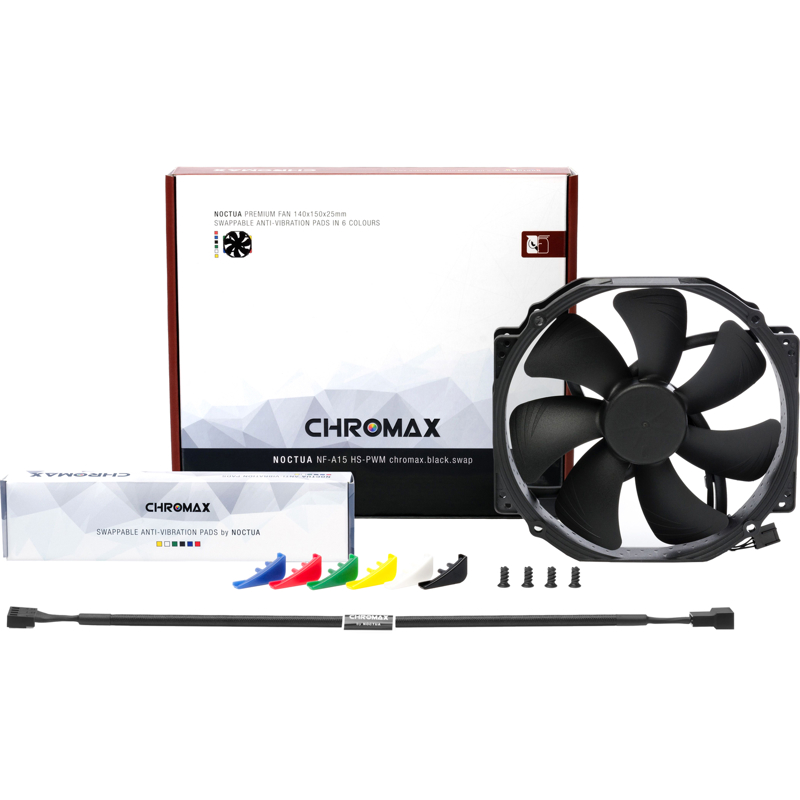Корпусной вентилятор Noctua Cooler NF-A15 HS-PWM chromax.black.swap, вентилятор 140 мм, фото 3